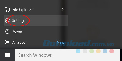 Vào phần Settings Vào phần Settings