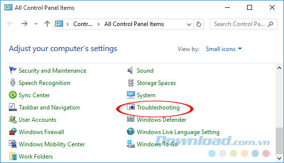Vào phần Troubleshooting Vào phần Troubleshooting