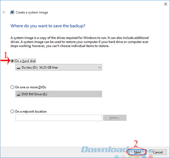 Chọn ổ đĩa lưu trữ Chọn ổ đĩa lưu trữ