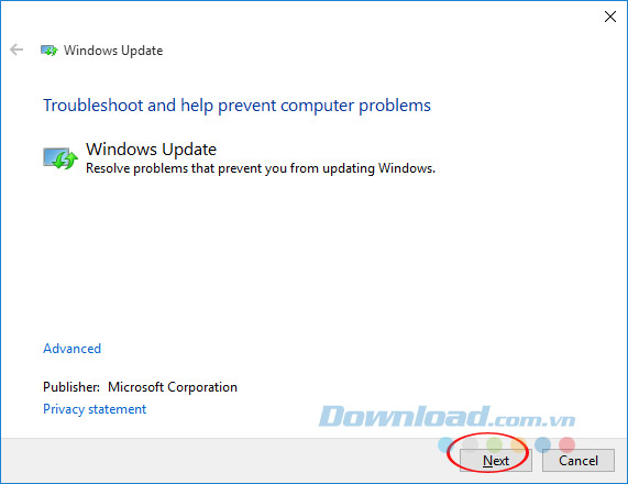 Nhấn Next Nhấn Next