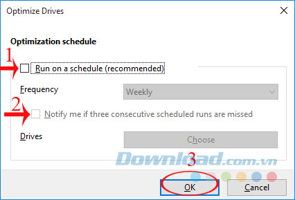 Thay đổi cài đặt Tối đa hóa ổ đĩa