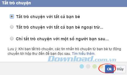 Tùy chọn tắt trò chuyện