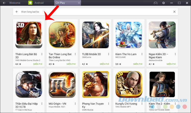 Chơi Thiên long bát bộ bằng giả lập