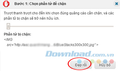 Chọn phần tử để chặn Chọn phần tử để chặn