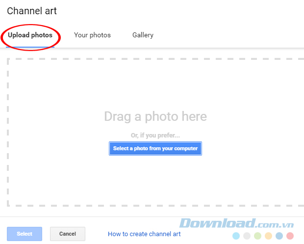Thay ảnh nền Youtube