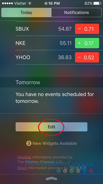 Chỉnh sửa mục Hôm nay Chỉnh sửa mục Hôm nay