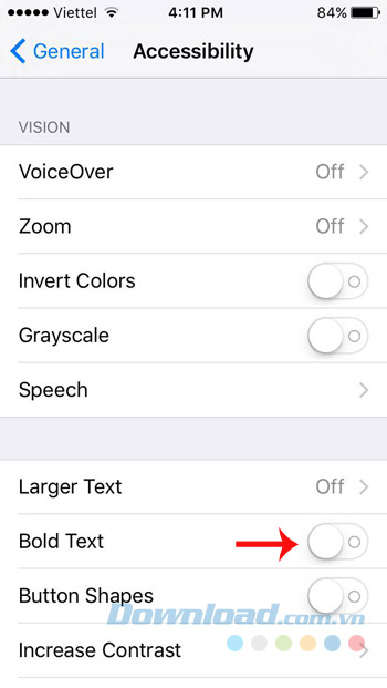 Thiết lập chữ in đậm Thiết lập chữ in đậm