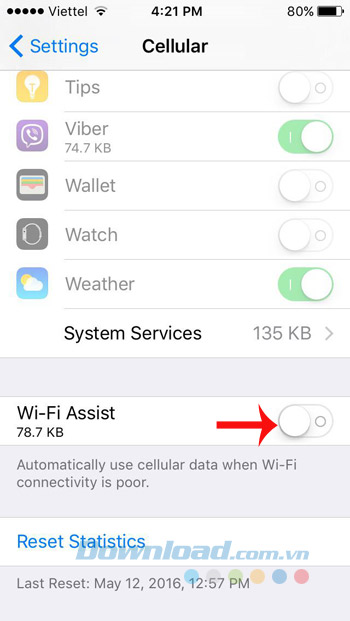 Tắt Wifi Assist Tắt Wifi Assist