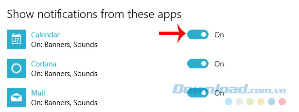 Tắt thông báo từng ứng dụng Tắt thông báo từng ứng dụng
