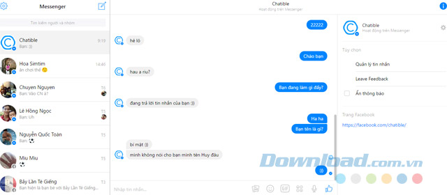 Giao diện chat Giao diện chat