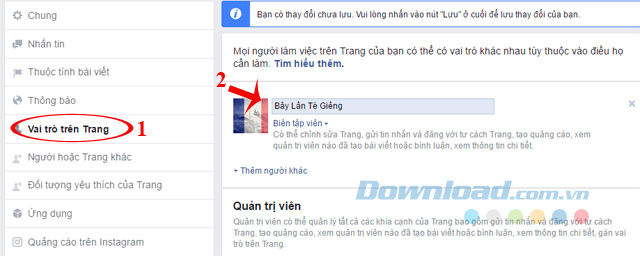 Chọn người quản trị