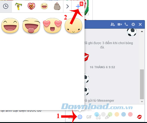 Thêm Sticker bóng đá