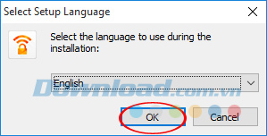 Lựa chọn ngôn ngữ cài đặt Avast SecureLine