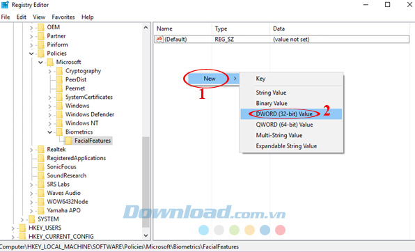 Tạo Dword mới Tạo Dword mới