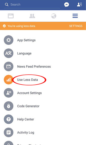 Tính năng Use Less Data