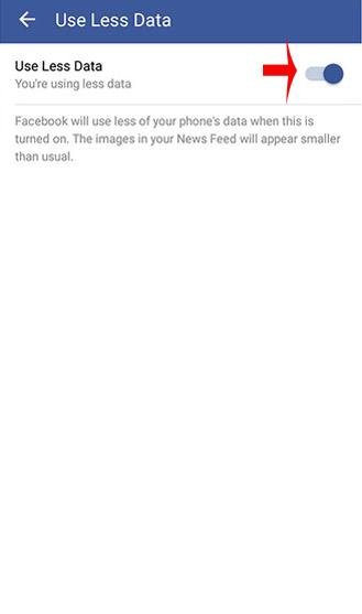 Bật tính năng Use Less Data