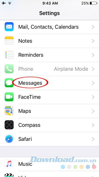 Cài đặt tin nhắn