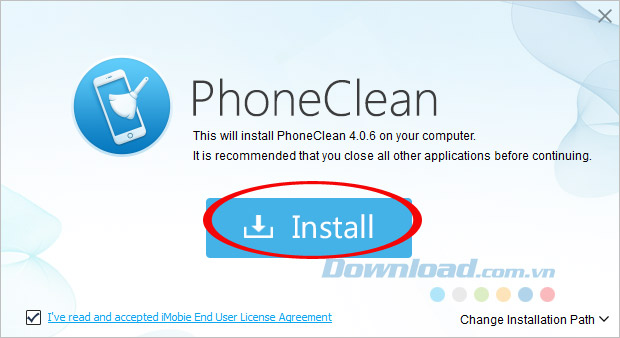 Cài đặt PhoneClean