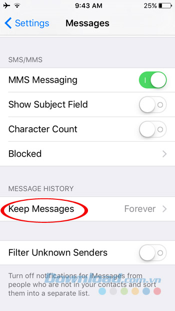 Giữ lại tin nhắn