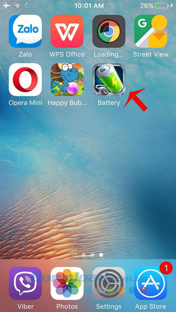 Nhấn và giữ ứng dụng