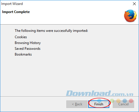 Kết thúc nhập bookmark