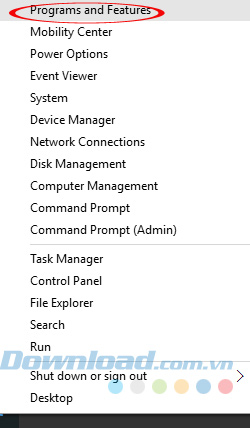 Nhấn vào Program an Features
