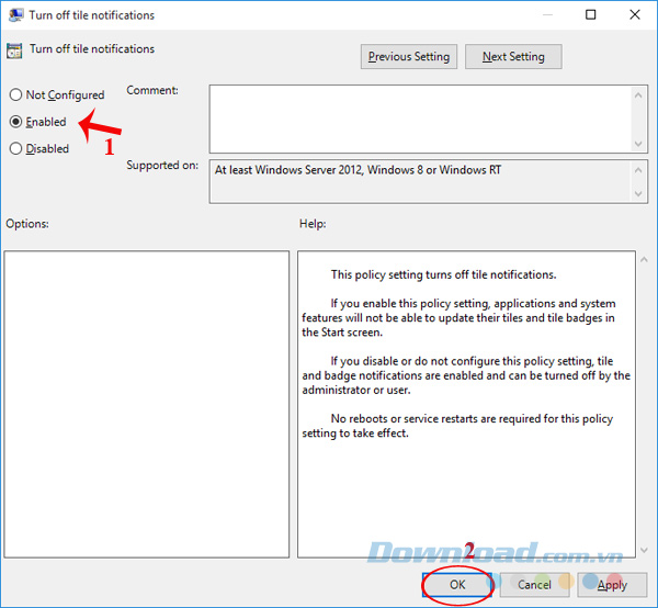 Turn off tile notifications Turn off tile notifications