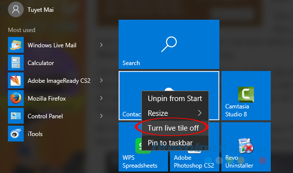 Tắt Live Title Tắt Live Title