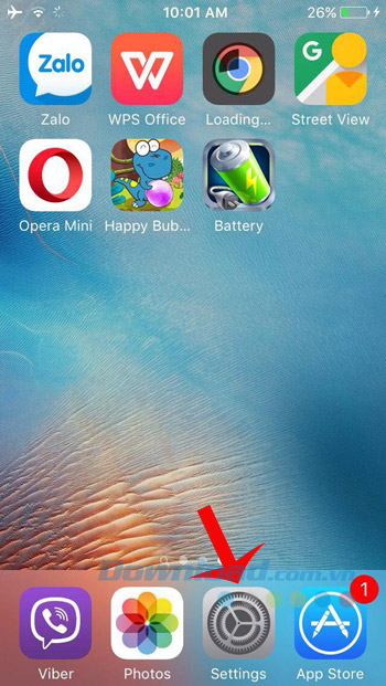 Vào phần Cài đặt