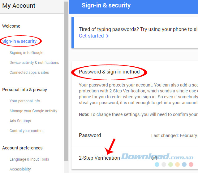 Bảo mật 2 lớp bằng Google Prompt