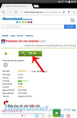 Chơi game Pokemon GO trên Android