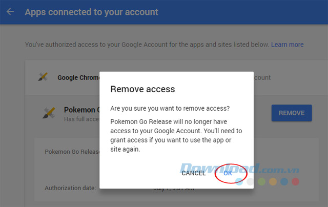 Xác nhận gỡ bỏ