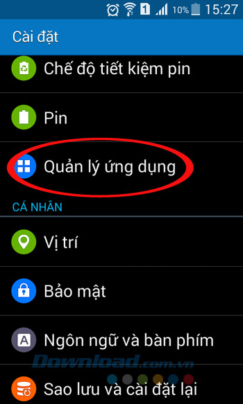 Quản lý ứng dụng