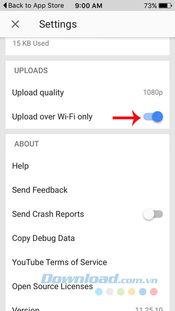 Chỉ Upload khi phát Wifi