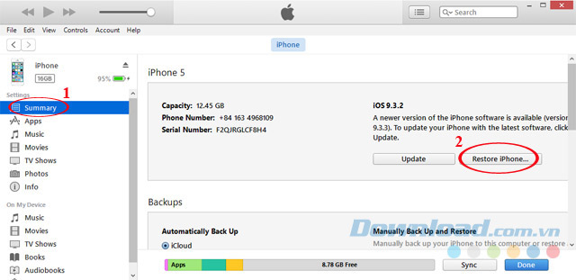 Restore iPhone Restore iPhone