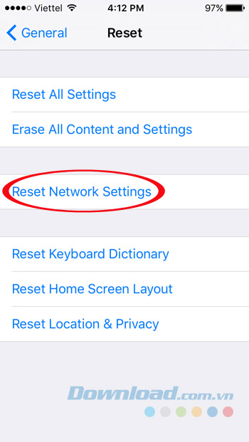 Reset cài đặt mạng Reset cài đặt mạng