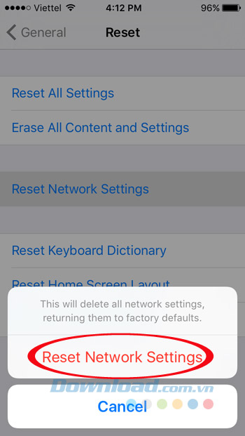 Xác nhận reset Xác nhận reset