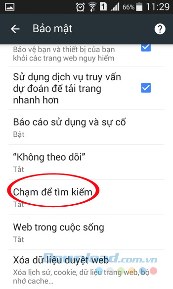 Chạm để tìm kiếm