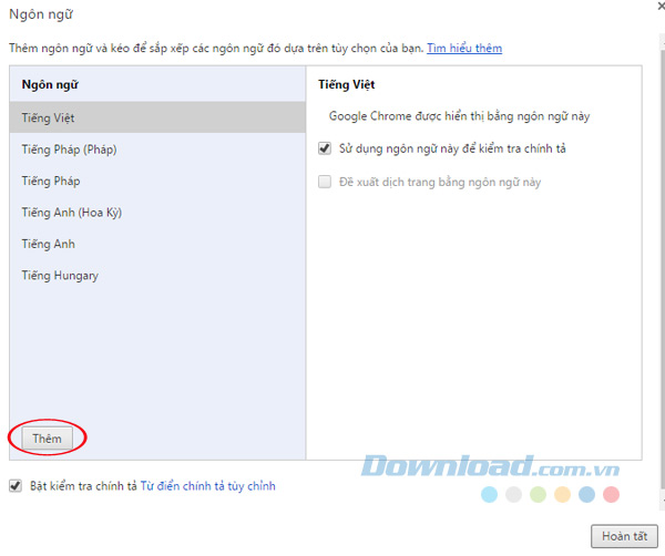 Thêm ngôn ngữ Thêm ngôn ngữ