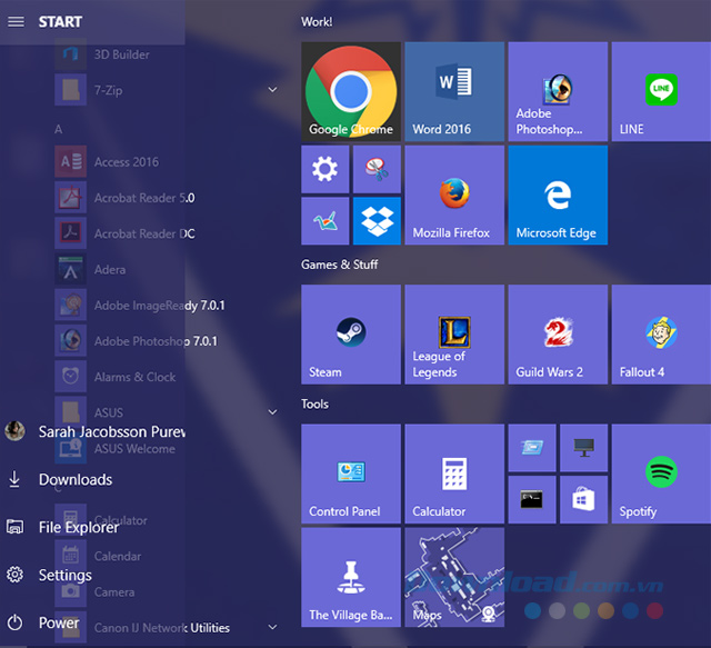 Start Menu mới Start Menu mới