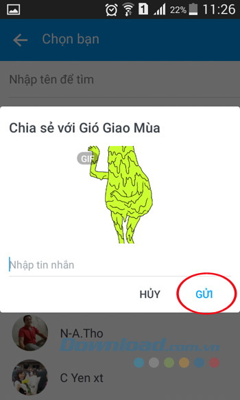 Chia sẻ ảnh cho bạn bè