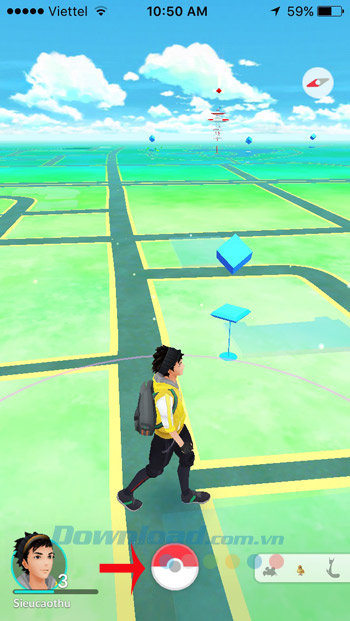 Giao diện chính Pokemon Go