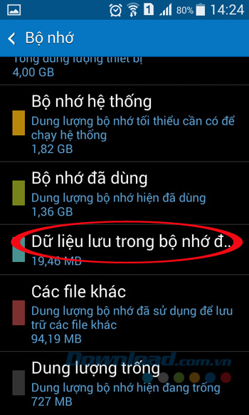 Dữ liệu lưu trong bộ nhớ đệm