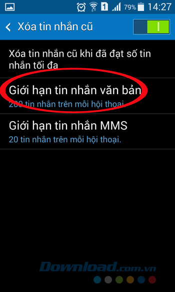 Giới hạn tin nhắn