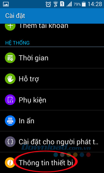 Thông tin thiết bị