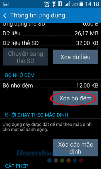 Xóa bộ nhớ đệm
