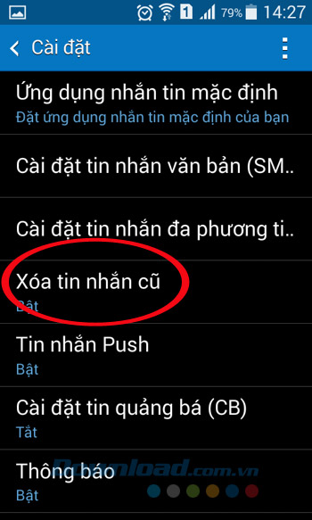 Xóa tin nhắn cũ