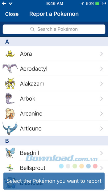 Lựa chọn Pokemon