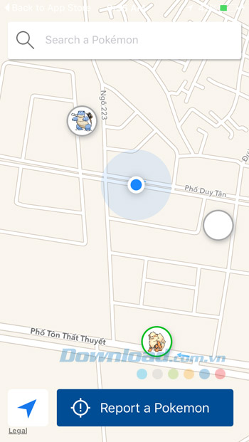 Xác định vị trí Pokemon