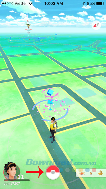 Giao diện chính Pokemon GO